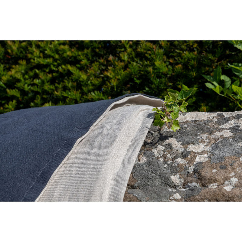 Pure Washed Linen Quilt, Two-Tone Caviar Grey
