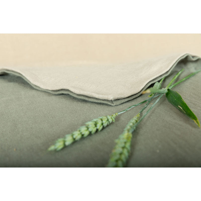 Pure Washed Linen Quilt, Two-Tone Lichen Green