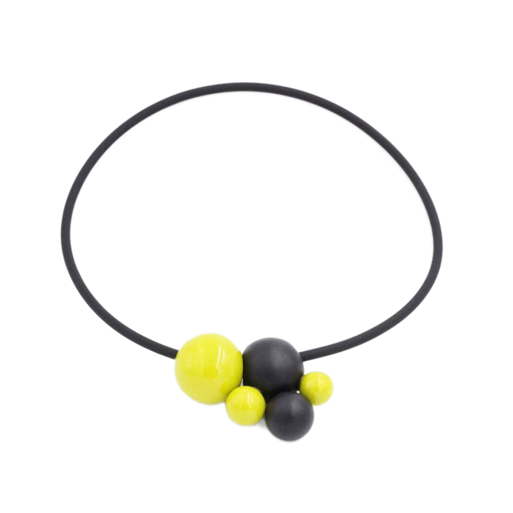 Meteore Ceramic Necklace, Anise & Black