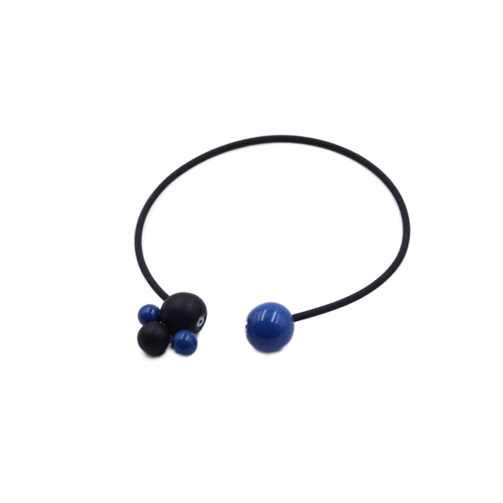 Meteore Ceramic Necklace, Azure & Black