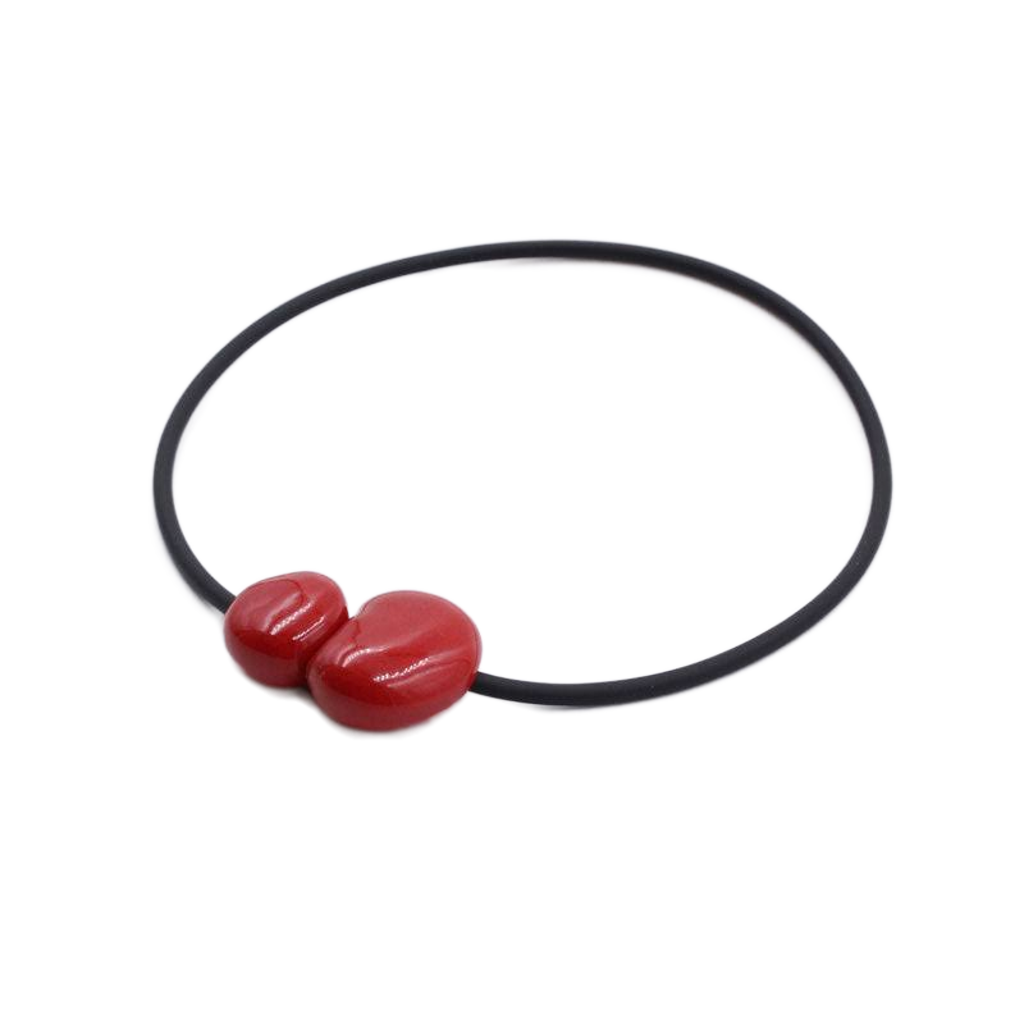 Big Galet PVC Necklace, Cherry