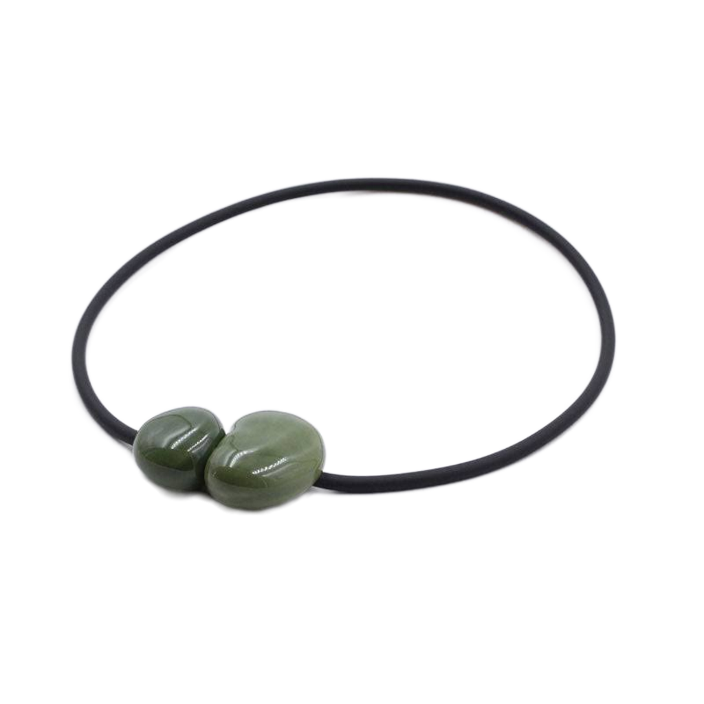 Big Galet PVC Necklace, Khaki