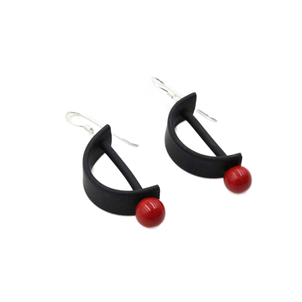 Alpha Drop Earrings, Cherry
