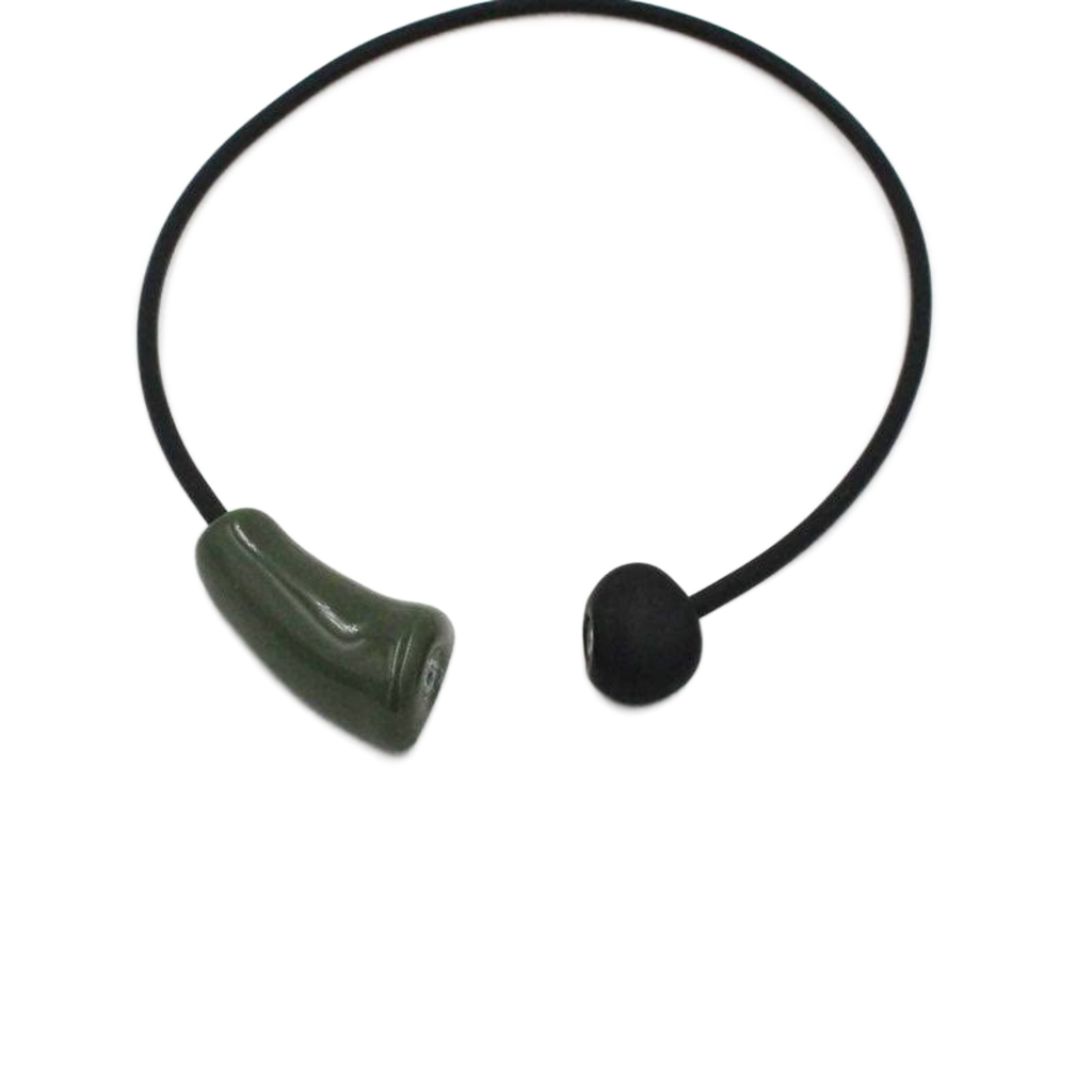Comete PVC Necklace, Khaki