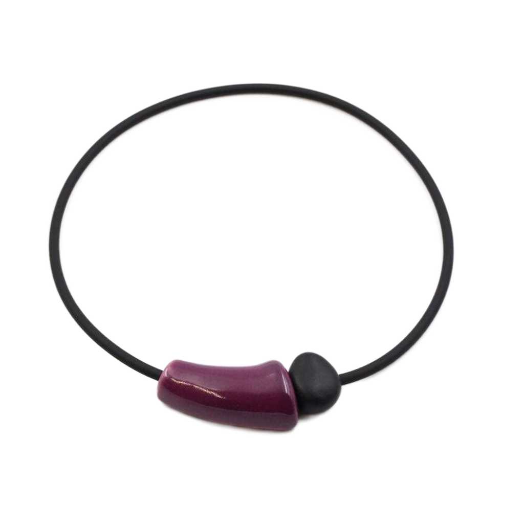 Comete PVC Necklace, Plum