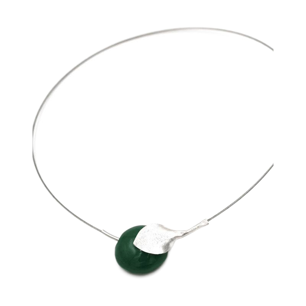 Fleur Ceramic Necklace, Green