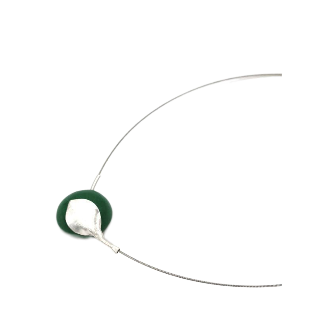 Fleur Ceramic Necklace, Green