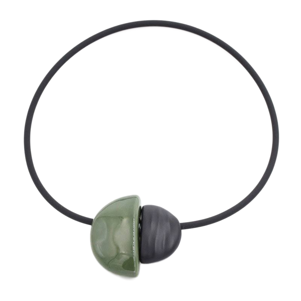 Inca Yucatan PVC Necklace, Khaki