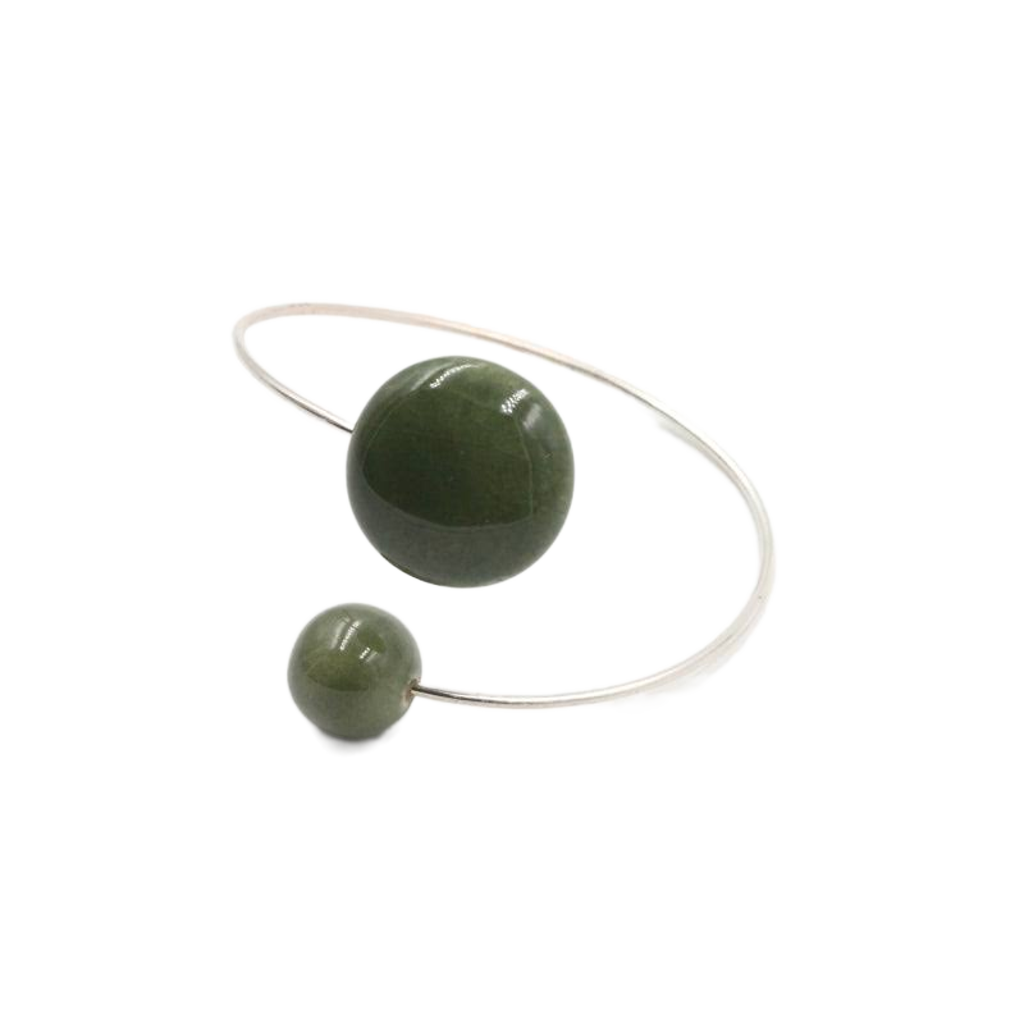 Moon Ceramic Bracelet, Khaki