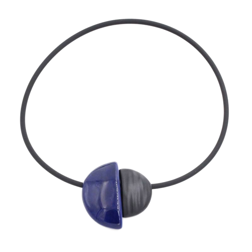 Inca Yucatan PVC Necklace, Midnight Blue