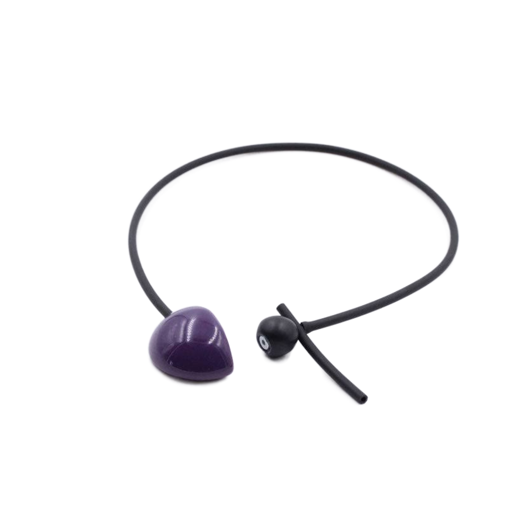 Shogun PVC Necklace, Plum