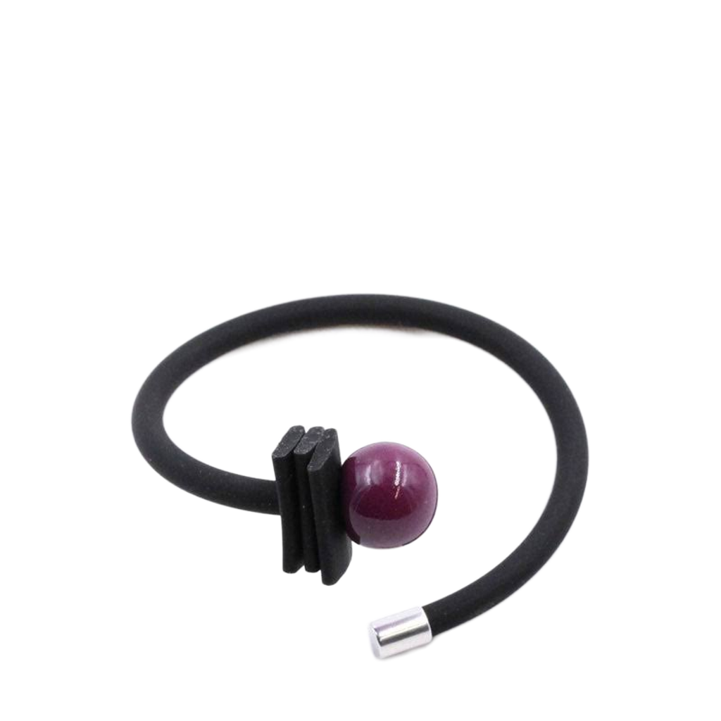 Tribal Ceramic Bracelet, Plum