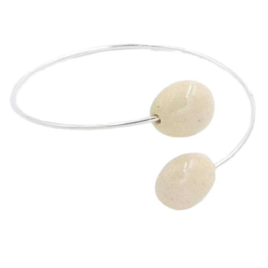 Duo Gouttes d'Eau Ceramic Bracelet, Ivory