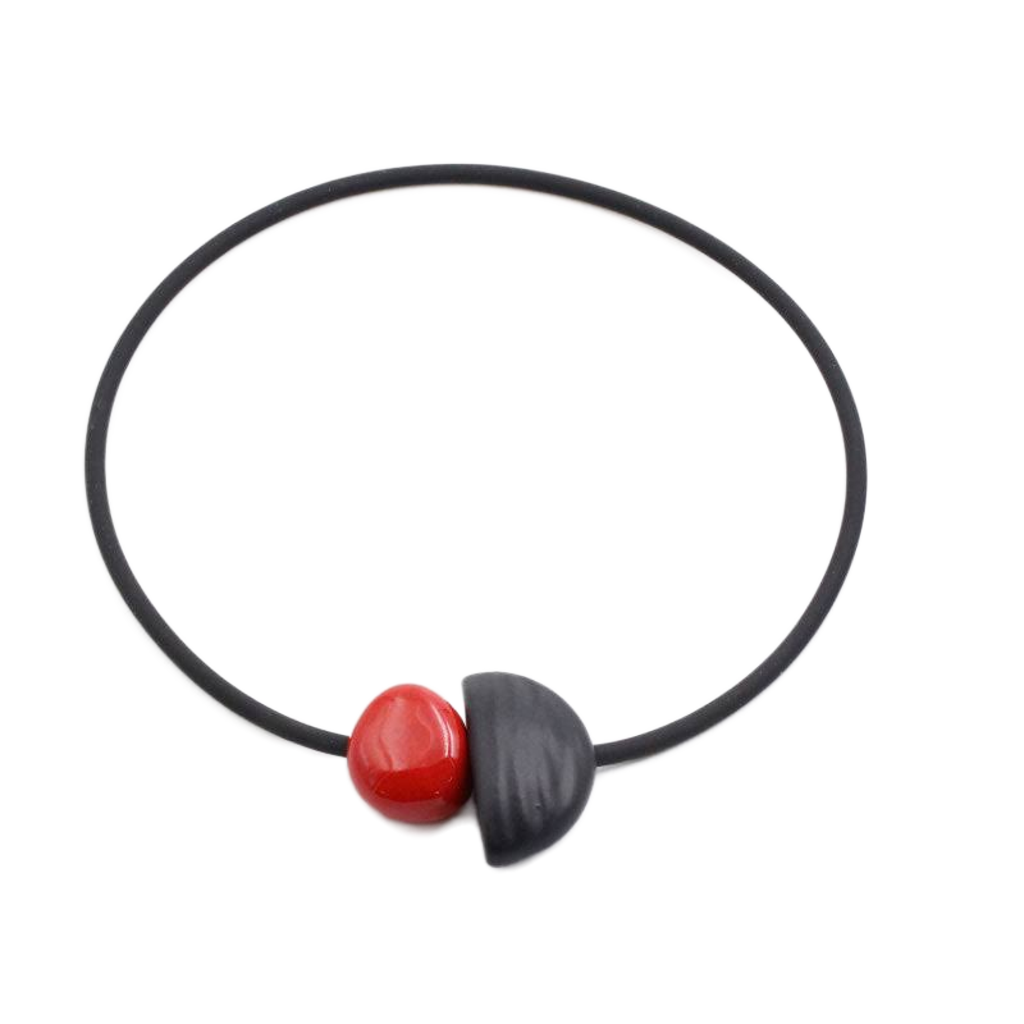 Leo Ceramic PVC Necklace, Cherry