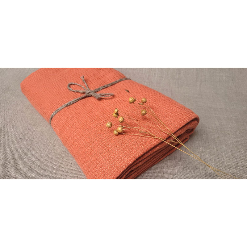 Pure Washed Linen Towels, Apricot