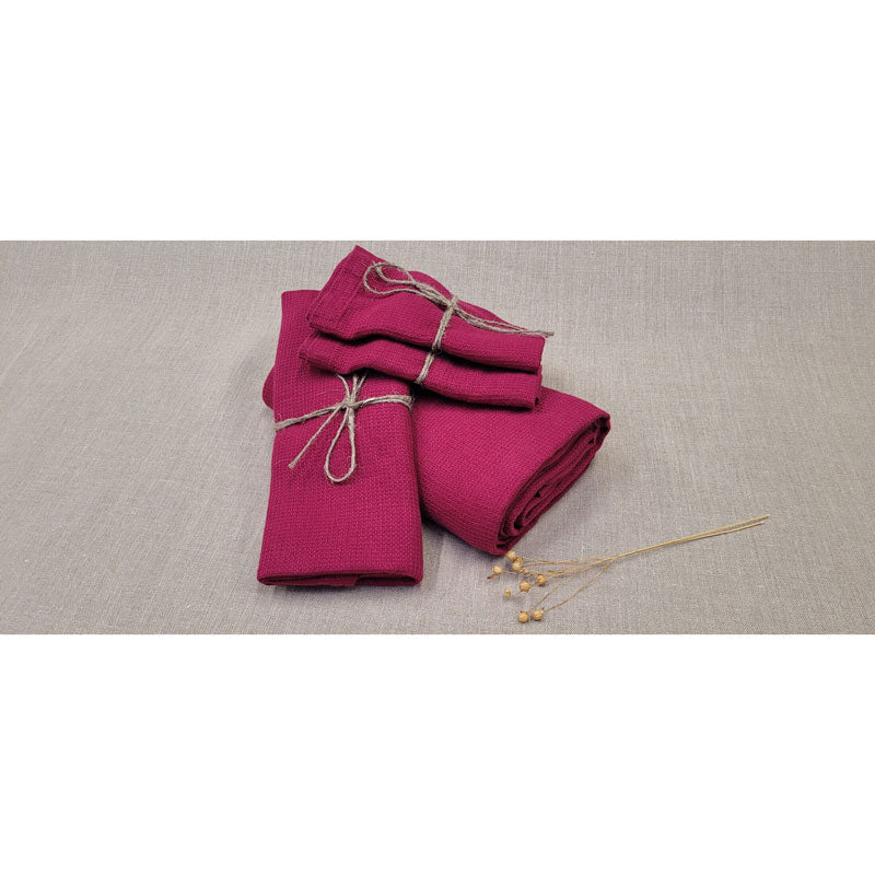 Pure Washed Linen Towels, Heather Rose