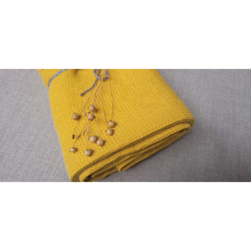 Pure Washed Linen Towels, Saffron