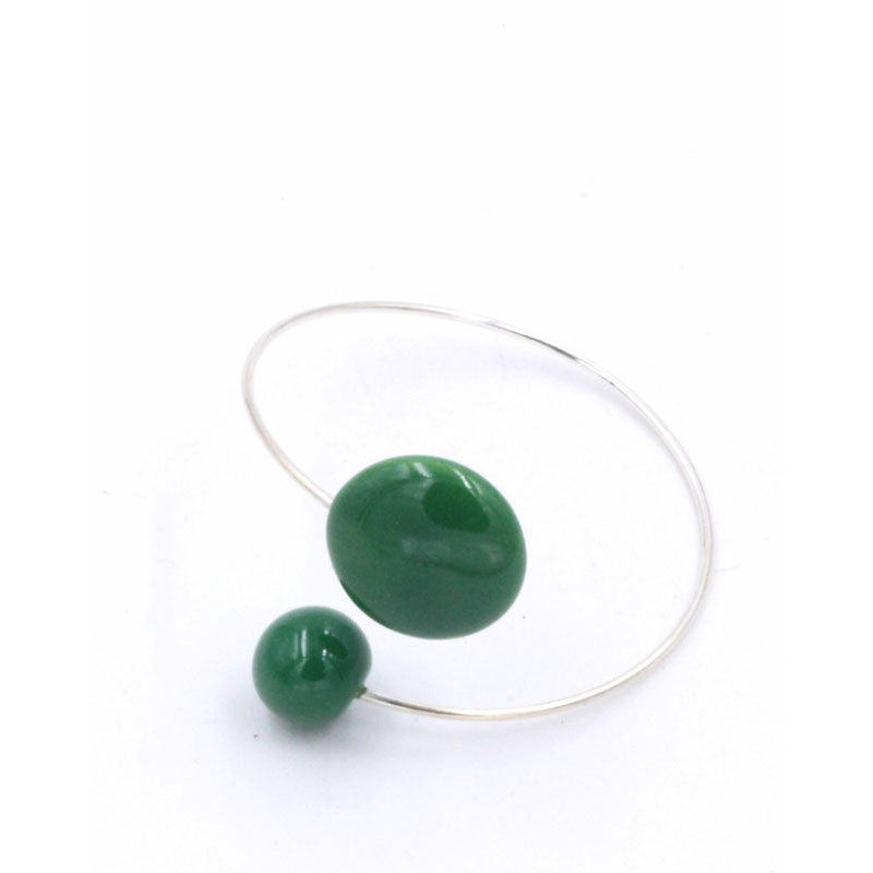 Moon Ceramic Bracelet, Green