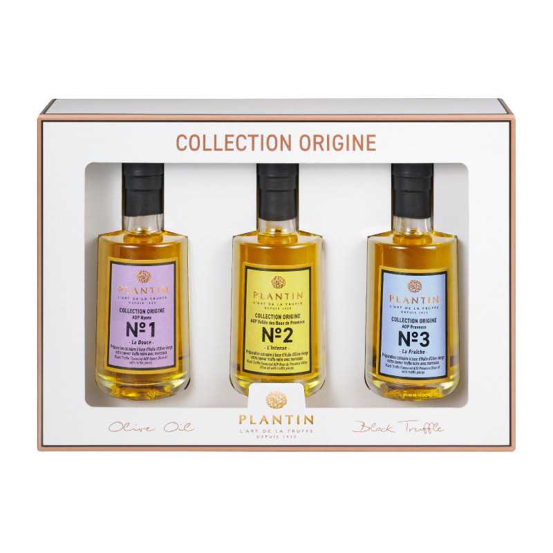 Discover the excellence of our terroir with this exceptional gift set, bringing together three PDO Olive Oils infused with the subtle aromas of Black Truffle. A rare selection designed to elevate every dish from everyday recipes to gourmet creations
