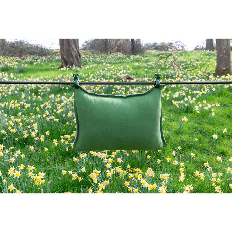Pure Washed Linen Cushion Cover, Two-Tone Moss Green