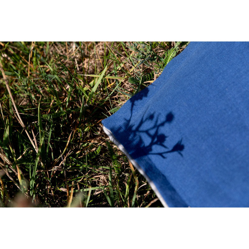 Pure Washed Linen Cushion Cover, Two-Tone Ultramarine Blue
