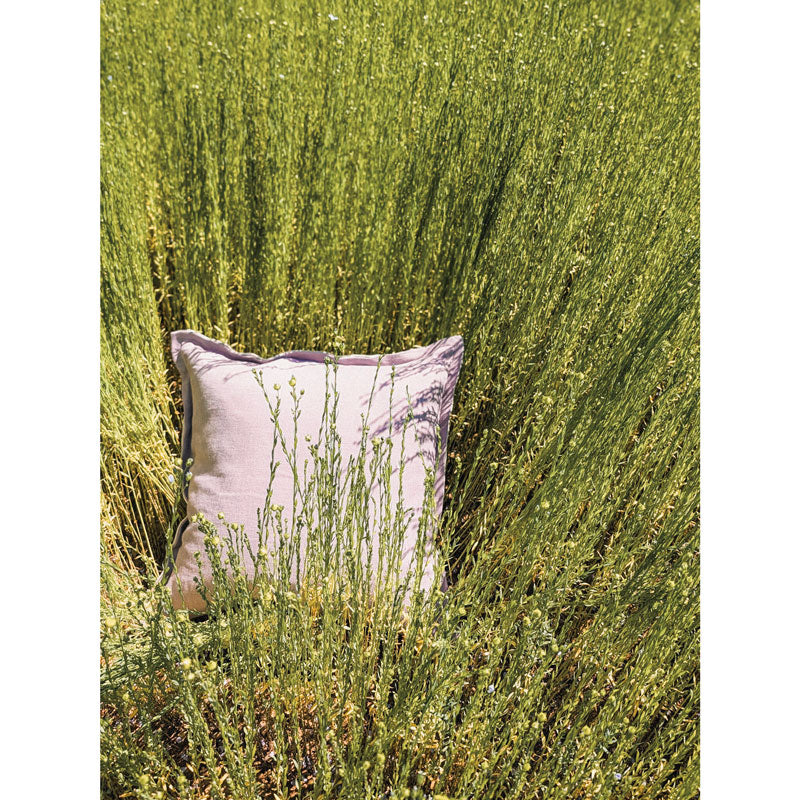 Pure Washed Linen Cushion Cover, Two-Tone Violet