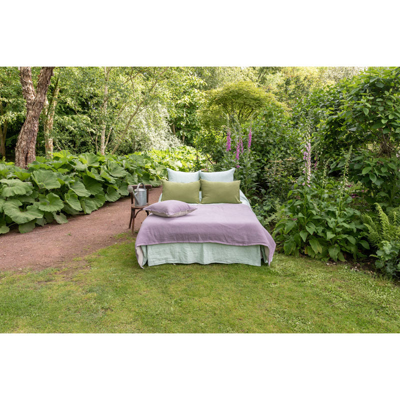 Pure Washed Linen Cushion Cover, Two-Tone Violet