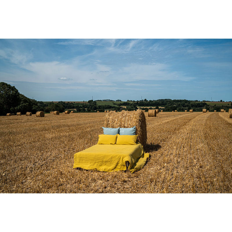 Pure Washed Linen Duvet Cover, Amber Yellow