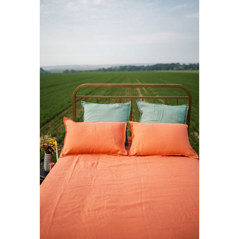 Pure Washed Linen Duvet Cover, Apricot