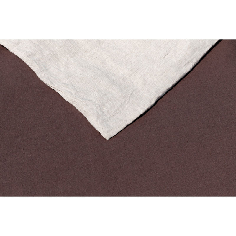Pure Washed Linen Duvet Cover, Two-Tone Chestnut