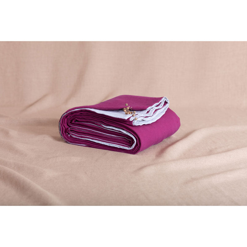 Pure Washed Linen Duvet Cover, Two-Tone Heather Rose