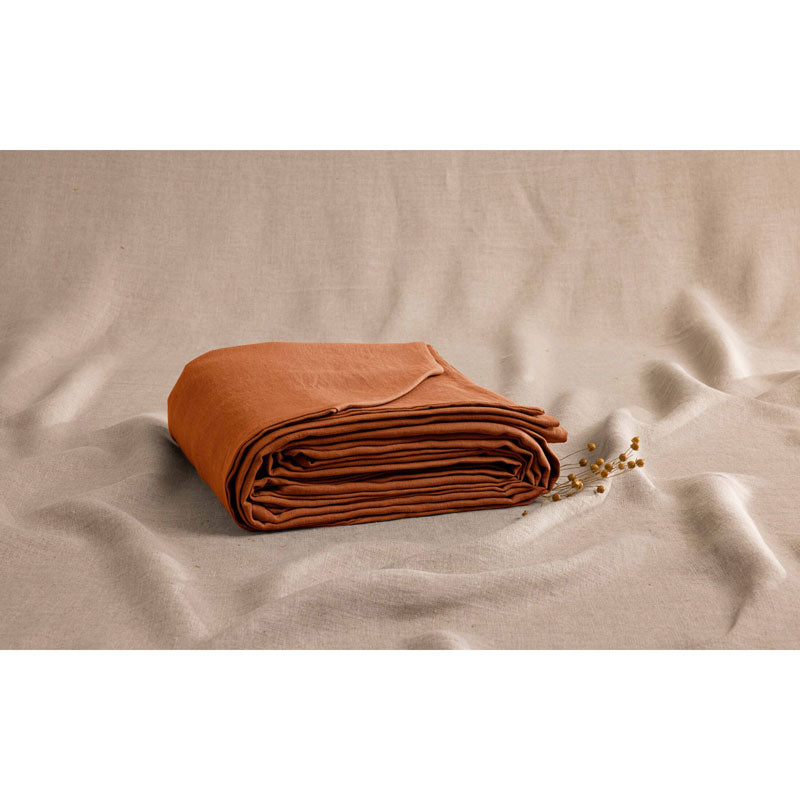 Pure Washed Linen Duvet Cover, Caramel