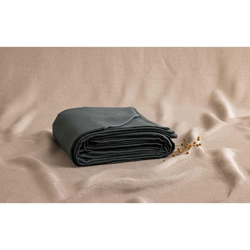 Pure Washed Linen Duvet Cover, Flint Grey