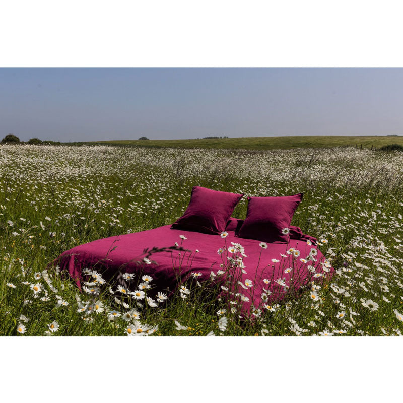 Pure Washed Linen Duvet Cover, Heather Rose