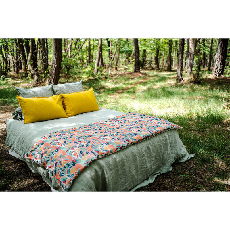 Pure Washed Linen Duvet Cover, Linden Green