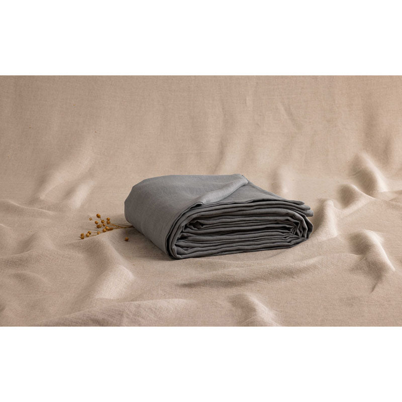 Pure Washed Linen Duvet Cover, Mist Grey
