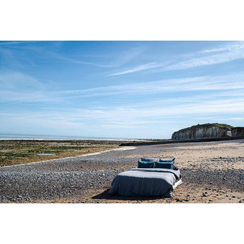 Pure Washed Linen Duvet Cover, Mist Grey
