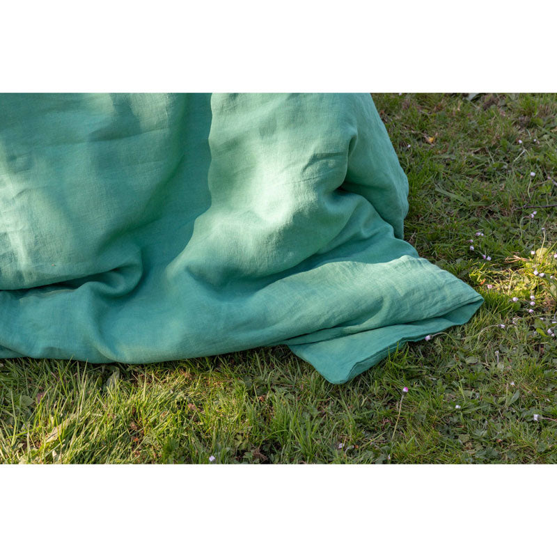 Pure Washed Linen Duvet Cover, Pea Green