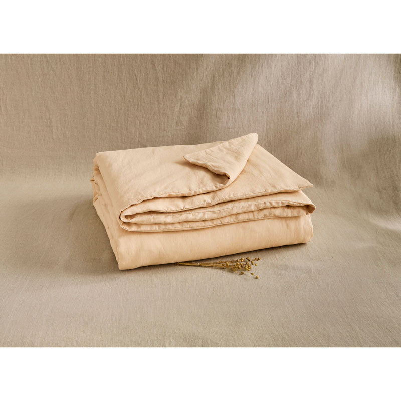 Pure Washed Linen Duvet Cover, Peach