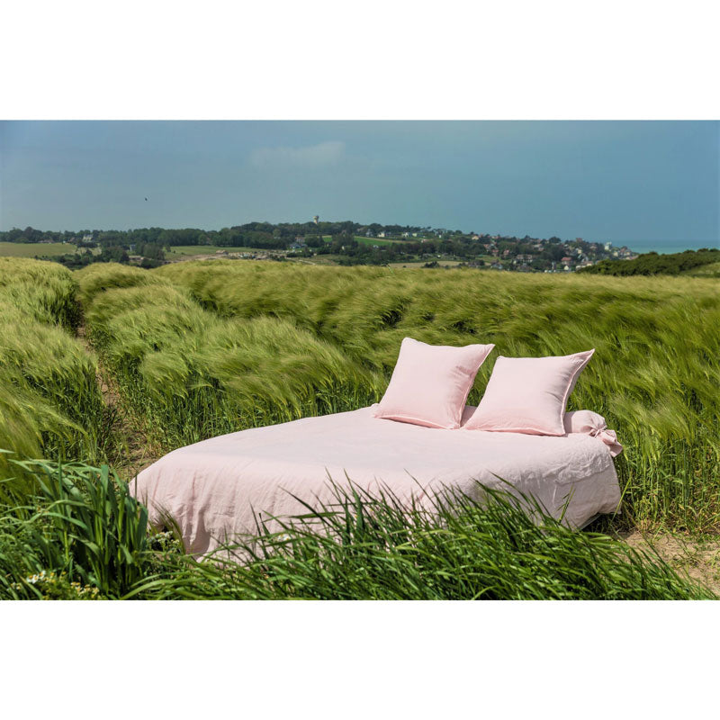 Pure Washed Linen Duvet Cover, Rose Petal