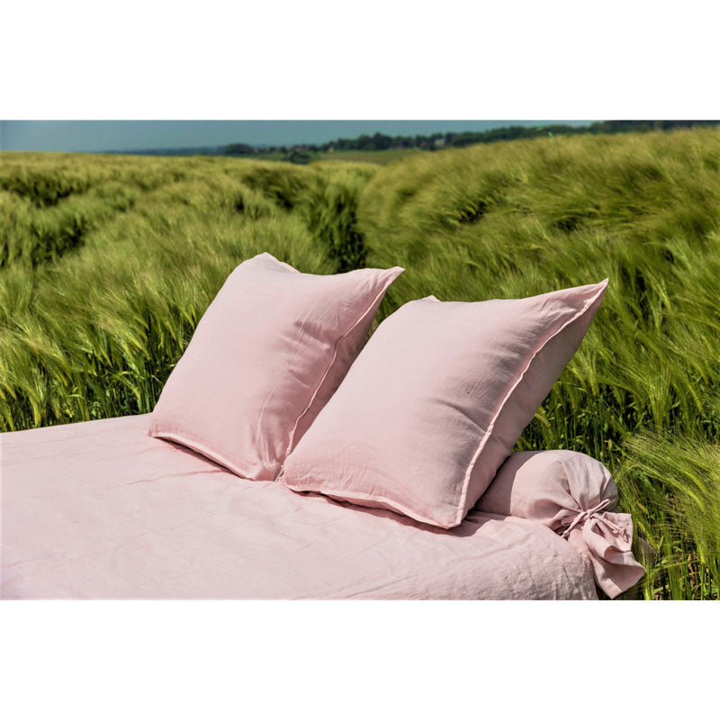 Pure Washed Linen Duvet Cover, Rose Petal