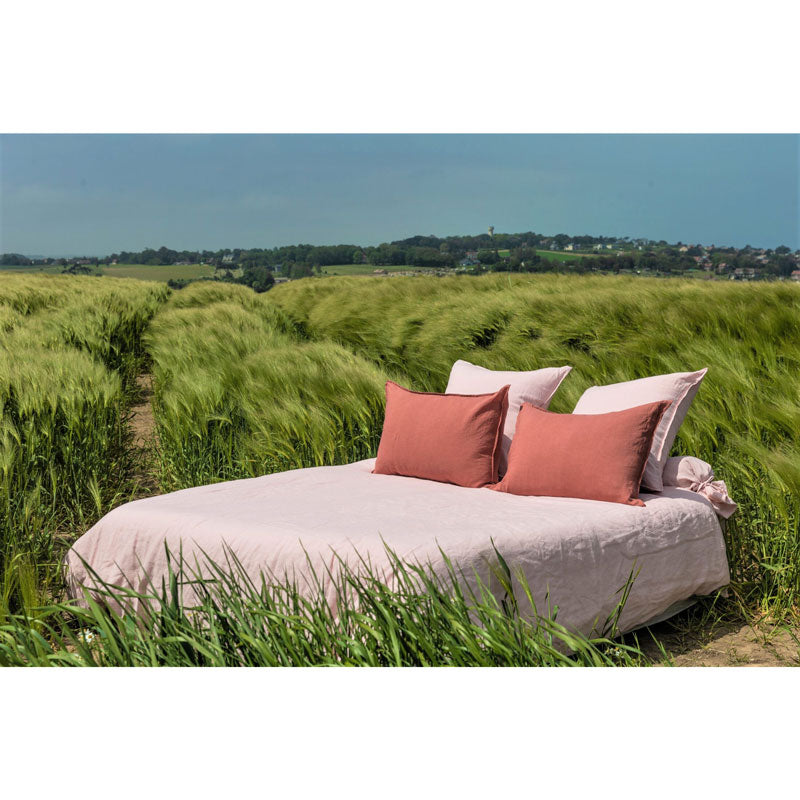 Pure Washed Linen Duvet Cover, Rose Petal