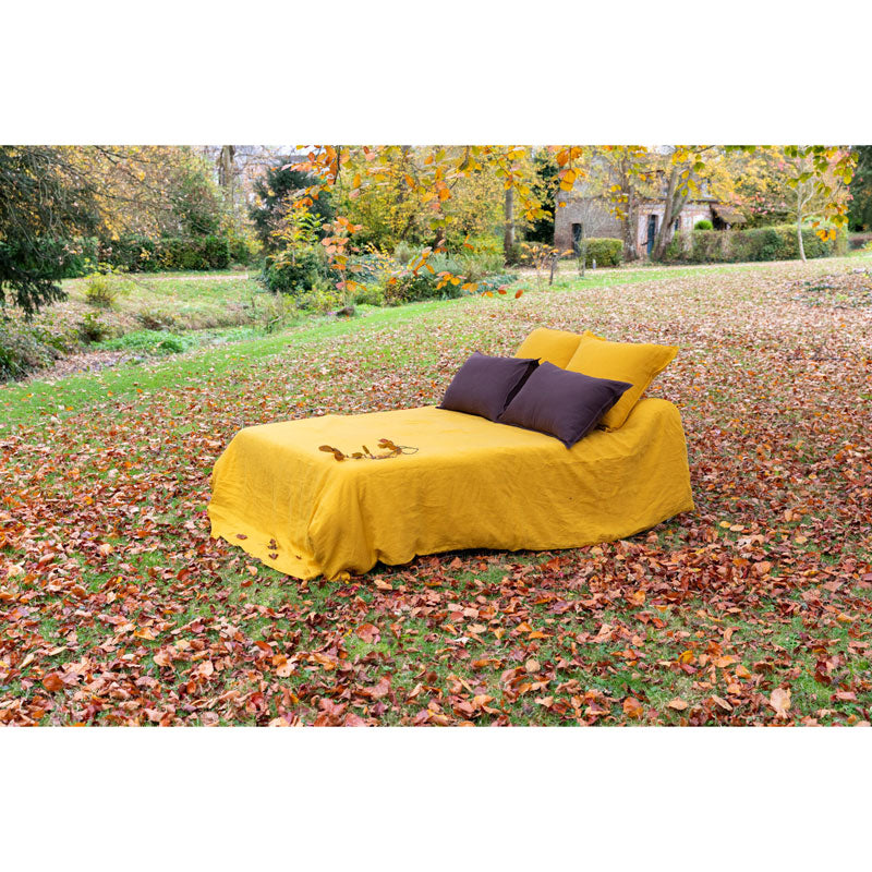 Pure Washed Linen Duvet Cover, Saffron