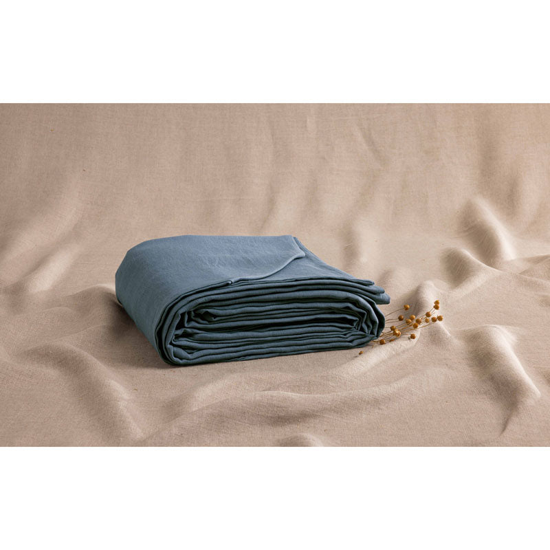 Pure Washed Linen Duvet Cover, Slate Blue