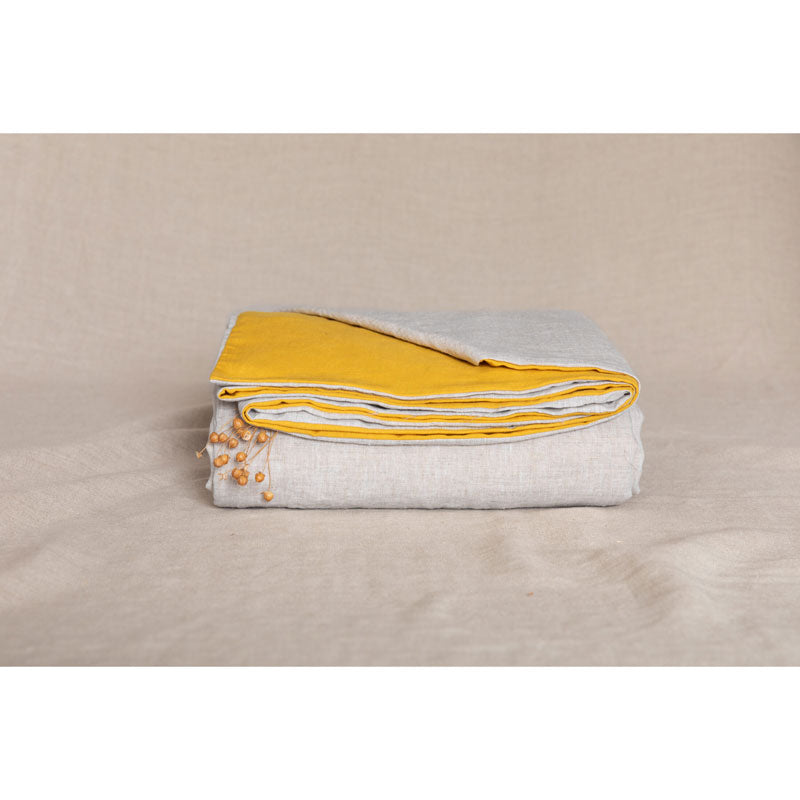Pure Washed Linen Duvet Cover, Two-Tone Saffron