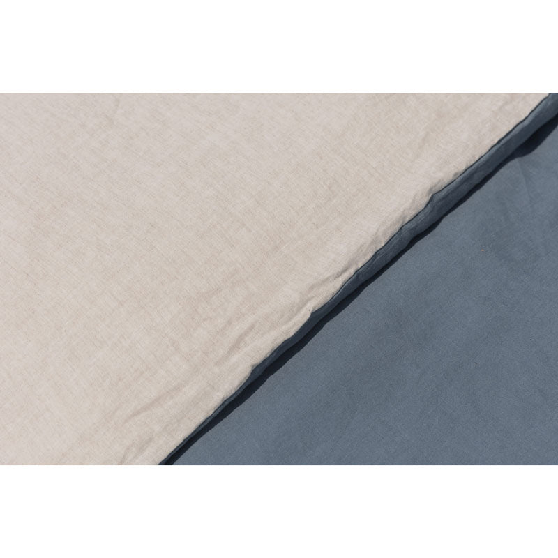 Pure Washed Linen Duvet Cover, Two-Tone Slate Blue