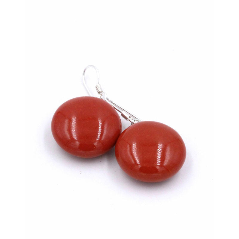 Moon Ceramic Drop Earrings, Cherry