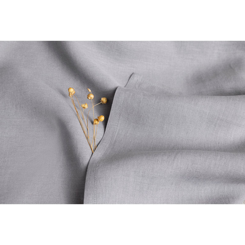 Pure Washed Linen Fitted Sheet, Ash Grey