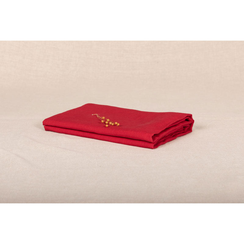 Pure Washed Linen Fitted Sheet, Redcurrant