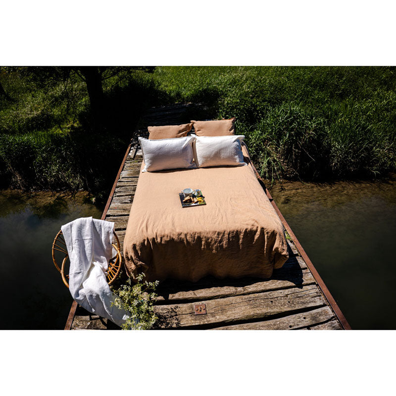 Pure Washed Linen Flat Sheet, Honey